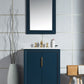 Elizabeth 24-Inch Single Sink Carrara White Marble Vanity In Monarch Blue set