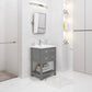 24 Inch MDF Single Bowl Ceramics Top Vanity with U shape Drawer. VIOLA Collection