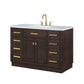 48 In. Single Sink Marble Countertop Vanity Oak with Faucet and Mirror, Chestnut collection
