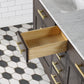 60 In. Double Sink Marble Countertop Vanity, Oak with Faucets and Mirrors, Chestnut  collection