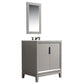 Elizabeth 30-Inch Single Sink Carrara White Marble Vanity In Cashmere Grey set