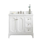 Queen 36-Inch Single Sink Quartz Carrara Vanity In Pure White set