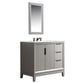 Elizabeth 36-Inch Single Sink Carrara White Marble Vanity In Cashmere Grey set