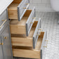 72" Palace Collection Quartz Carrara Bathroom Vanity Set in Satin Gold and Mirrors in Chrome