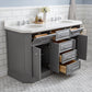 60" Palace Collection Quartz Carrara Bathroom Vanity Sets