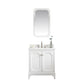 Queen 30-Inch Single Sink Quartz Carrara Vanity In Pure White set
