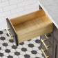 48 In. Single Sink Marble Countertop Vanity Oak with Faucet and Mirror, Chestnut collection