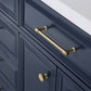 Palace 72 In. Double Sink White Quartz Countertop Vanity in Monarch Blue set