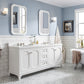 Queen 72-Inch Double Sink Quartz Carrara Vanity In Pure White set