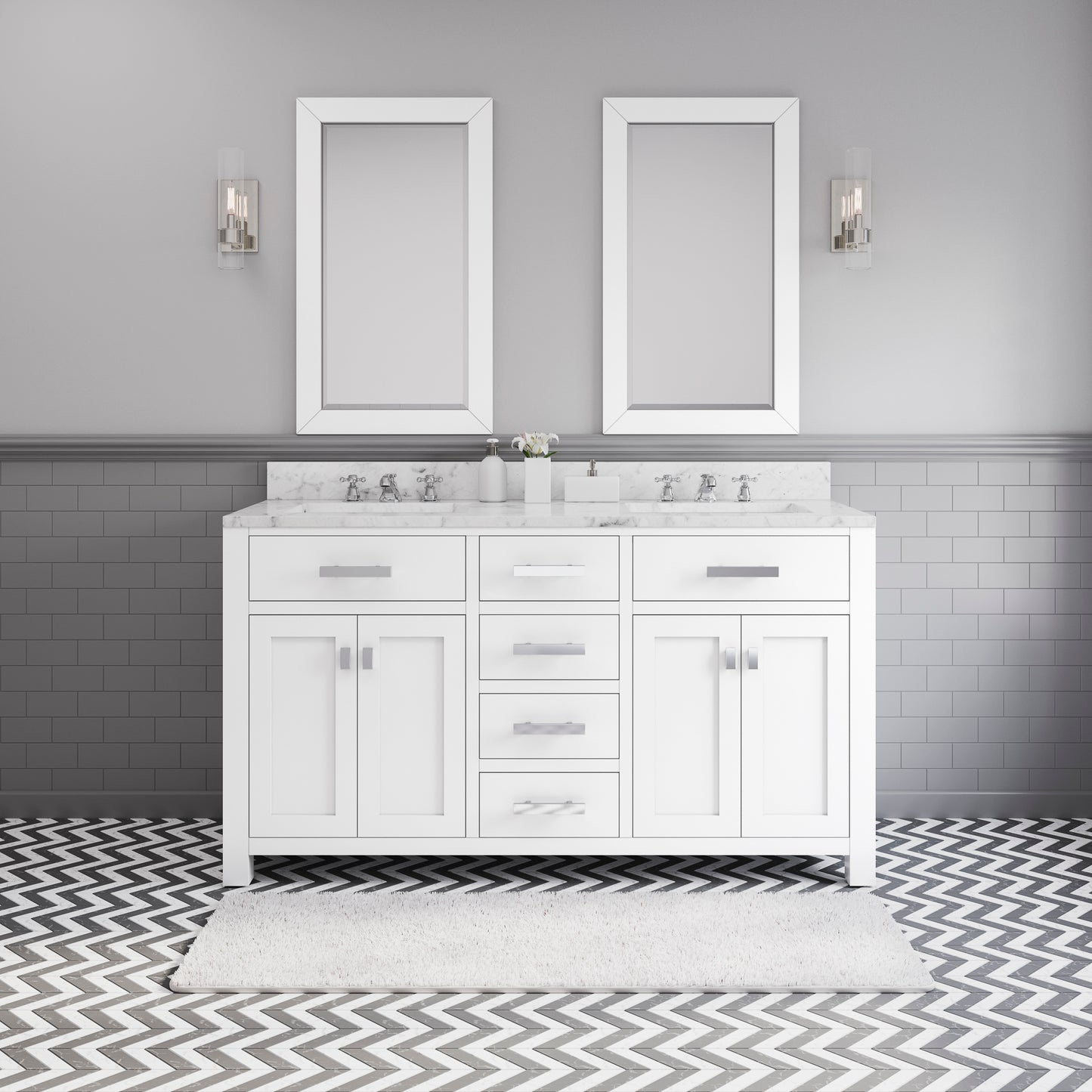 60 Inch Double Sink Bathroom Vanity set The Madison Collection