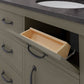 60 Inch Grizzle Grey Double Sink Bathroom Vanity sets With Blue Limestone Counter. ABERDEEN Collection