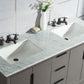 Elizabeth 60-Inch Double Sink Carrara White Marble Vanity In Cashmere Grey set