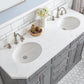 60" Palace Collection Quartz Carrara Bathroom vanity Set