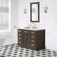 48 In. Single Sink Marble Countertop Vanity Oak with Faucet and Mirror, Chestnut collection