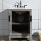 Elizabeth 24-Inch Single Sink Carrara White Marble Vanity In Cashmere Grey set