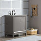 Elizabeth 30-Inch Single Sink Carrara White Marble Vanity In Cashmere Grey set