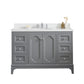 Queen 48-Inch Single Sink Quartz Carrara Vanity In Cashmere Grey set