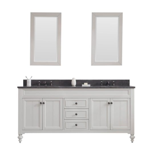 Potenza 72" Bathroom Vanity in Earl Grey with Blue Limestone Top set