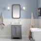Queen 24-Inch Single Sink Quartz Carrara Vanity In Cashmere Grey set