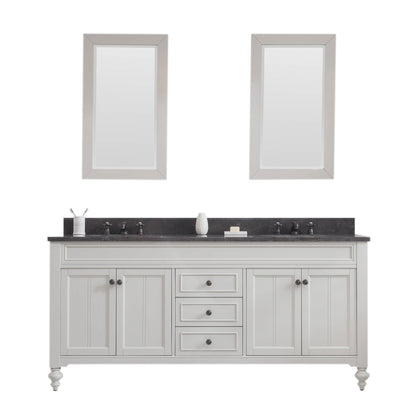 72 Inch Earl Grey Double Sink Bathroom Vanity With Mirrors. Potenza Collection