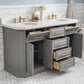 60" Palace Collection Quartz Carrara Bathroom Vanity Set