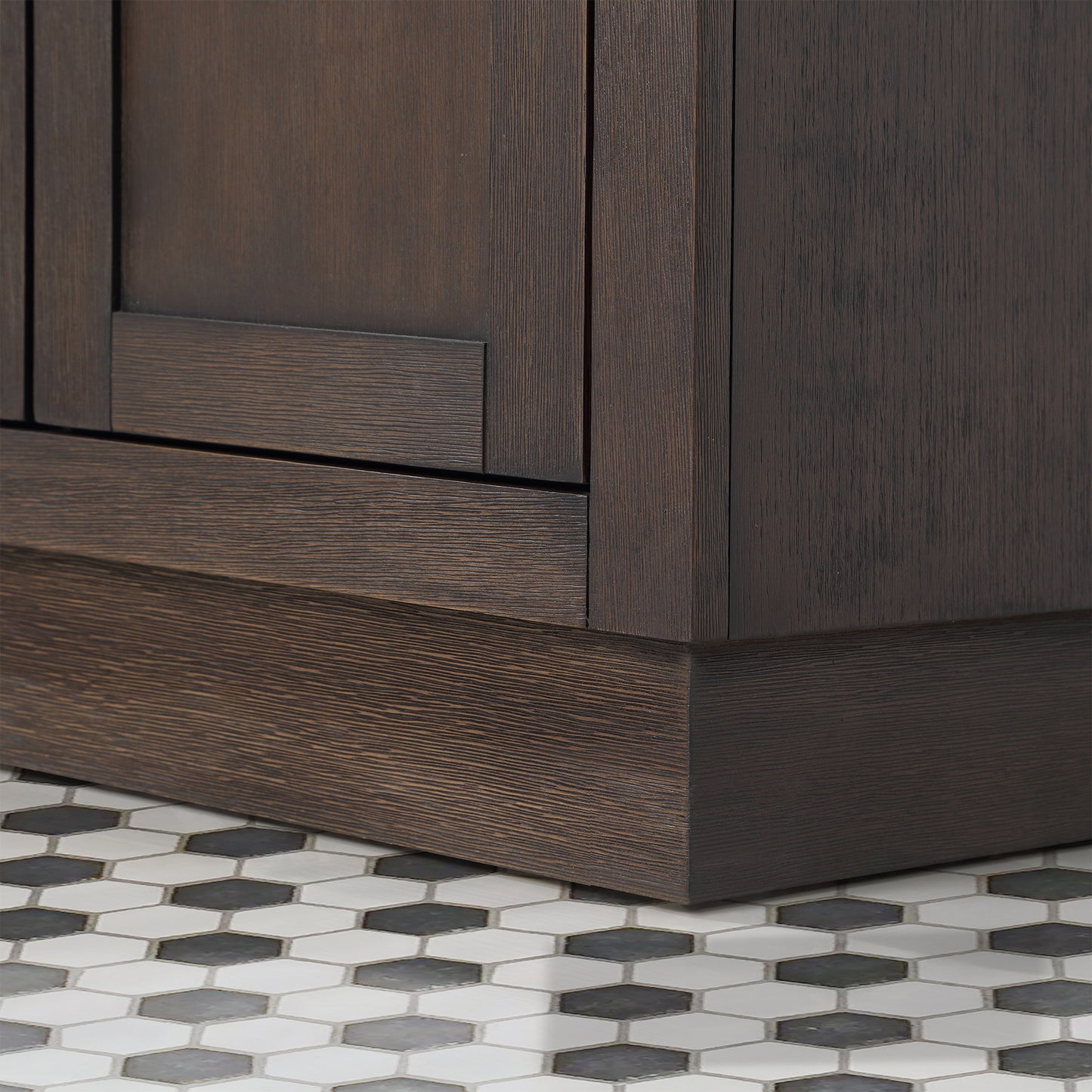 30 In Sink Marble Countertop Vanity, Oak, Faucet and Mirror, Chestnut collection