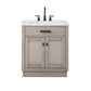 30 In Sink Marble Countertop Vanity, Oak, Faucet and Mirror, Chestnut collection