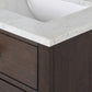 60 In. Double Sink Marble Countertop Vanity, Oak with Faucets and Mirrors, Chestnut  collection