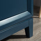 Elizabeth 72-Inch Double Sink Carrara White Marble Vanity In Monarch Blue set