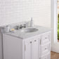 36 Inch Single Sink Carrara Marble Bathroom Vanity set. The Derby Collection