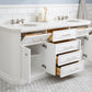 72" Palace Collection Quartz Carrara Bathroom Vanity Set, Mirror in Polished Nickel (PVD) Finish