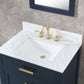 Madison 30-Inch Single Sink Carrara White Marble Vanity In Monarch Blue set