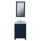 Madison 24-Inch Single Sink Carrara White Marble Vanity In Monarch Blue set