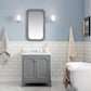 Queen 30-Inch Single Sink Quartz Carrara Vanity In Cashmere Grey set