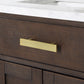 24 In. White Marble oak Vanity, Faucet and Mirror, Chestnut collection