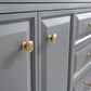 72" Palace Collection Quartz Carrara Bathroom Vanity Set in Satin Gold and Mirrors in Chrome