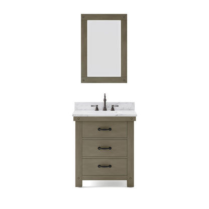 30 Inch Single Sink Bathroom Vanity With Mirror And Faucet From The ABERDEEN Collection