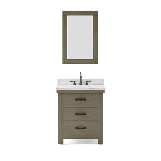 30 Inch Single Sink Bathroom Vanity With Mirror And Faucet From The ABERDEEN Collection
