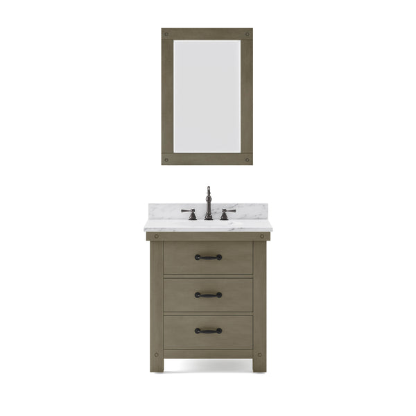 30 Inch Single Sink Bathroom Vanity With Mirror And Faucet From The ABERDEEN Collection