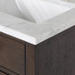 24 In. White Marble oak Vanity, Faucet and Mirror, Chestnut collection