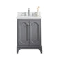 Queen 24-Inch Single Sink Quartz Carrara Vanity In Cashmere Grey set