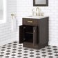 24 In. White Marble oak Vanity, Faucet and Mirror, Chestnut collection