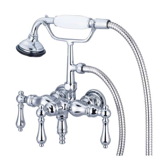 Vintage Classic Wall Mount Tub Faucet With Lever and Cross Handles