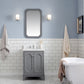 Queen 24-Inch Single Sink Quartz Carrara Vanity In Cashmere Grey set