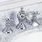 Satin Gold Waterfall and Modern Classic Widespread Lavatory F2-0013 Faucets With Pop-Up Drain