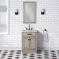 24 In. White Marble oak Vanity, Faucet and Mirror, Chestnut collection