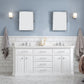 72" Palace Collection Quartz Carrara Multi Color Bathroom Vanity Sets