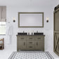 60 Inch Grizzle Grey Double Sink Bathroom Vanity sets With Blue Limestone Counter. ABERDEEN Collection