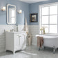 Queen 30-Inch Single Sink Quartz Carrara Vanity In Pure White set