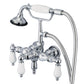 Vintage Classic Wall Mount Tub Faucet With Lever and Cross Handles